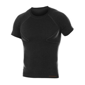 Brubeck - Koszulka termoaktywna z krótkim rękawem Active Wool Merino - Czarna - SS11710 - M