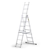 Hliníkový žebřík 3x7 příček třídílný DRABEST DW3-7 BASIC
