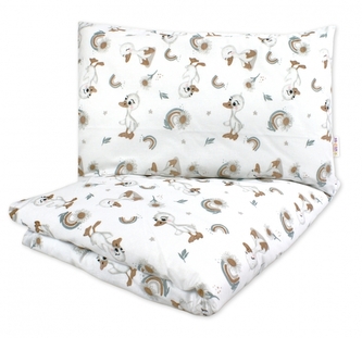 Dětské povlečení, bavlna 2D 140x200/70x80 - Kačátko, bílé; 140x200/70x80cm