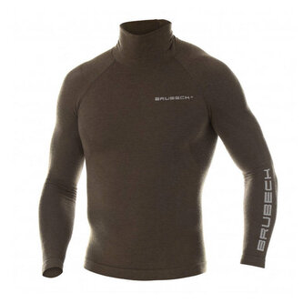 Brubeck - Bluza termoaktywna Ranger Wool - Długi rękaw - Khaki - LS1420M - XL