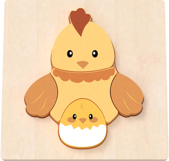 BABU - Ručně vyráběné puzzle - Slepička a Kuřátko