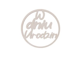 Drewniany napis - W dniu urodzin 5szt biały Drewniany napis - W dniu urodzin 5szt biały