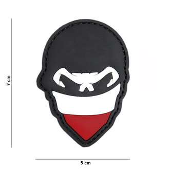 Gumová nášivka 101 Inc vlajka Polish Skull Balaclava - barevná