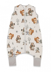 Teplejší spací vak s nohavičkami Friends time, latte; S (0-2,5r)