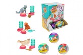 Míček s překvapením plast 6cm zvířátko s doplňky mix barev - 1 ks