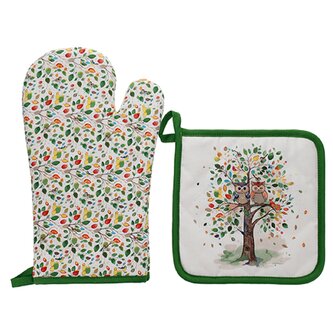 Kuchyňské chňapky set 2 kusy  TIGAMA59G01 BUG ART SOVY KIUB