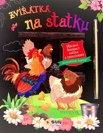 Zvířátka na statku - Úžasná škrábací knížka a omalovánky Zvířátka na statku - Úžasná škrábací knížka a omalovánky