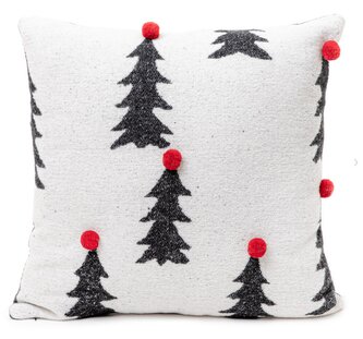 Vánoční polštář | BELLY | Vánoční stromky a bambulky šedé | 45x45 cm | 828077