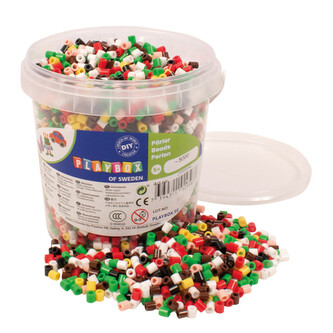 Zažehlovací korálky-5000 korálků v kyblíku, vánoční barvy