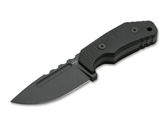 Böker Plus 02BO033 Little Dvalin Spear Point Black pevný nôž 8 cm, čierna, G10, titán, puzdro Kydex