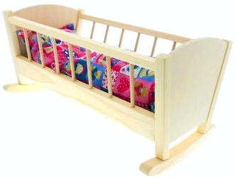 KOLÉBKA S PEŘINKOU A POLŠTÁŘEM - generacemi oblíbená dřevěná hračka