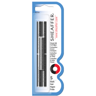 Sheaffer, Náplň do plnicích per, černá, 5 ks, blistr