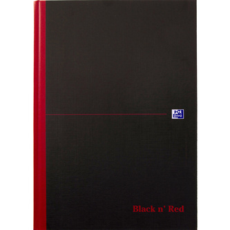Oxford, Záznamní kniha Black n´ Red, A4, 96 listů, čtverečkovaný, černá