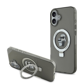 Karl Lagerfeld Ringstand Karl and Choupette MagSafe Zadní Kryt pro iPhone 16 Black Karl Lagerfeld Ringstand Karl and Choupette MagSafe Zadní Kryt pro iPhone 16 Black