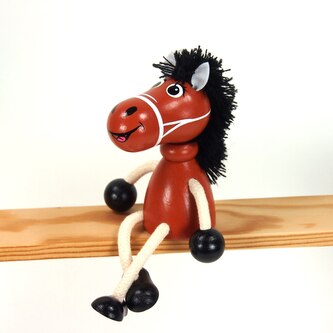 Hnědý kůň - dřevěná figurka
