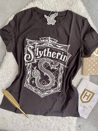 Tričko dámské Zmijozel šedé, Harry Potter Velikost: S