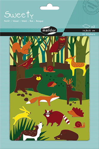 Sada filcových samolepek Zvířátka v lese, Maildor