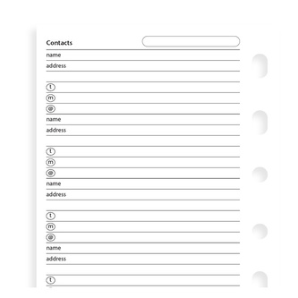 Filofax, Adresář: kompletní, výhodné balení, kapesní, bílá