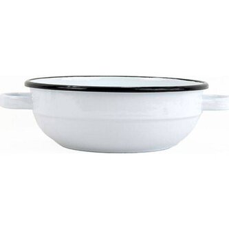 Belis Smaltovaná selská mísa s uchy bílá 14 cm, vyrobeno pro BELIS/SFINX