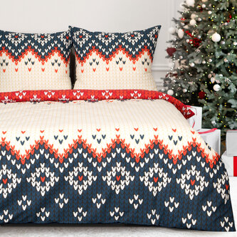 Vánoční povlečení 100% bavlna GUDRUN 1x 140x200 cm, 1x povlak 70x80 cm MyBestHome