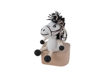 Bílý koník - dřevěná klíčenka