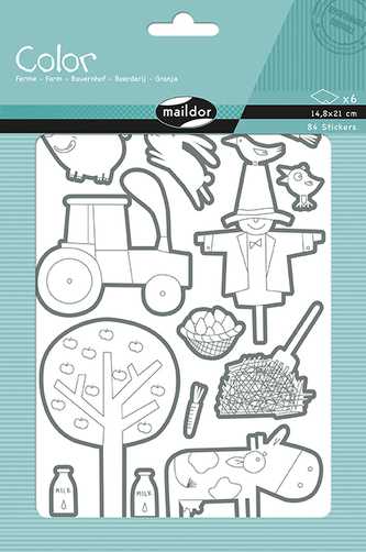 Sada samolepek k vybarvení Farma, Maildor