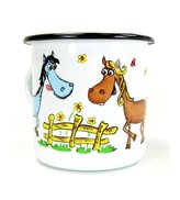 KONÍK - smaltovaný hrnek průměr 7 cm