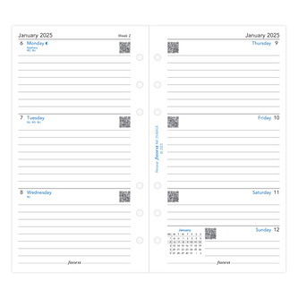 Filofax, Kalendář 2025 osobní, týden/2 strany, linky, AJ