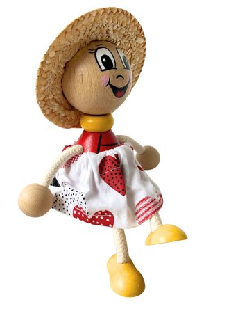 BERUŠKA se sukní - dřevěná figurka na pružince