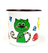 KOČIČKA - smaltovaný hrnek průměr 7 cm