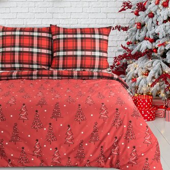Vánoční povlečení 100% bavlna HELGA 1x 140x200 cm, 1x povlak 70x80 cm MyBestHome