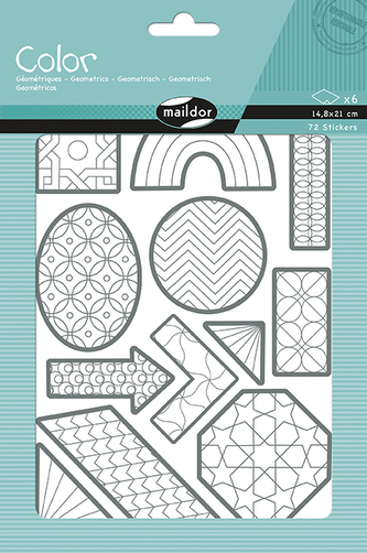 Sada samolepek k vybarvení Geometrické tvary, Maildor