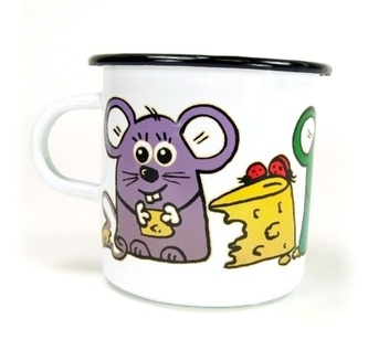 MYŠKA - smaltovaný hrnek průměr 7 cm