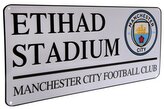 Kovová cedule na zeď FC Manchester City: Etihad Stadium (40 x 18 cm)
