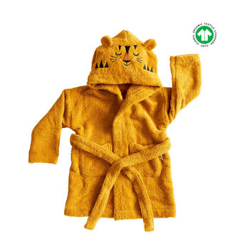 Dětský froté župan s kapucí z organické bavlny Tygr Roommate 1-2 roky