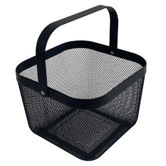 Drátěný koš s uchem hranatý - černý Drátěný koš s uchem hranatý - černý