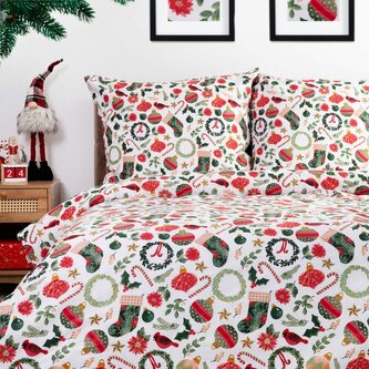 Vánoční bavlněné povlečení | GARLAND | bavlna s vánočním motivem | 200x220 cm | XM23 858388