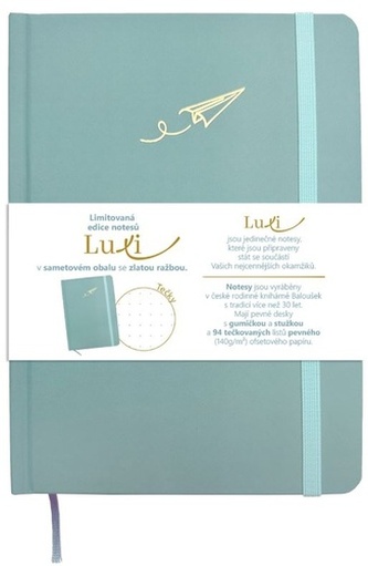 Notes Luxi tečky A5 lamino ledově modrá Notes Luxi tečky A5 lamino ledově modrá