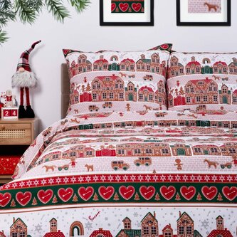 Vánoční mikrovláknové povlečení LAPLAND | vánoční vzor | 220x200 + 2*70x80 cm | 858548