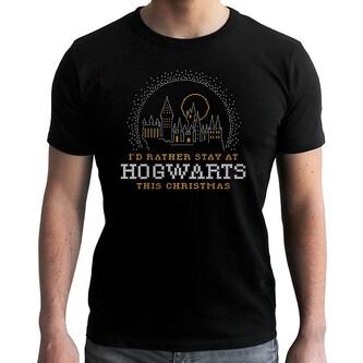 ABYstyle Tričko pánské, Christmas Hogwarts, Harry Potter Velikost: XL