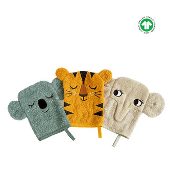 Koupací žínka pro miminko z organické bavlny koala, tygr, slon Roommate