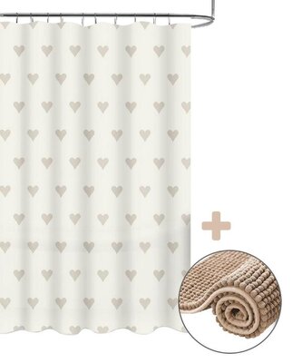 DuraHome Koupelnový závěs 180x200 cm PEVA + předložka CHENILL 40x60  cm