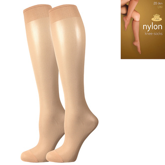 Lady B podkolenky NYLON knee-socks 20 DEN / 5 párů camel uni 6 ks