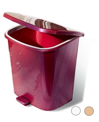 Koš pedál 10L bílá, růžová