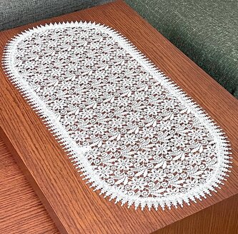 Krajkový běhoun oválný PALOMA bílá 60x120 cm MyBestHome