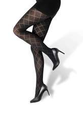 Lady B punčochové kalhoty vzorované Giorgia 80 DEN nero XXL/170-176/124 1 ks