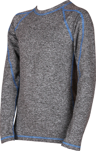 VoXX® SOLID 08 dětské tričko dlouhý rukáv melé/modrá 146-152 1 ks