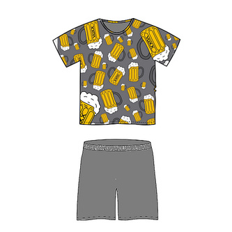 Lonka® Koffing pyžamo krátký rukáv pivo/velké tm.šedá 3XL 1 ks Lonka® Koffing pyžamo krátký rukáv pivo/velké tm.šedá 3XL 1 ks