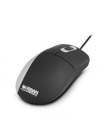 Myš "Softee", černá-bílá, střední velikost, drátová, optická, USB, URBAN FACTORY DSM01UF