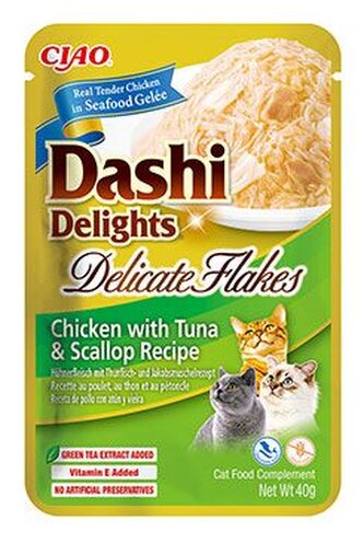 Churu Cat Dashi Delights Deli Flakes Chick&Tun&Scal40g;